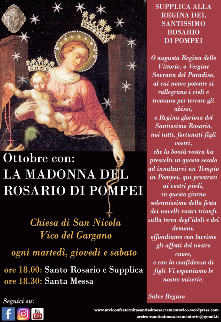 Madonna Del Rosario Di Pompei Arciconfraternita Del Ss Mo Sacramento Vico Del Gargano